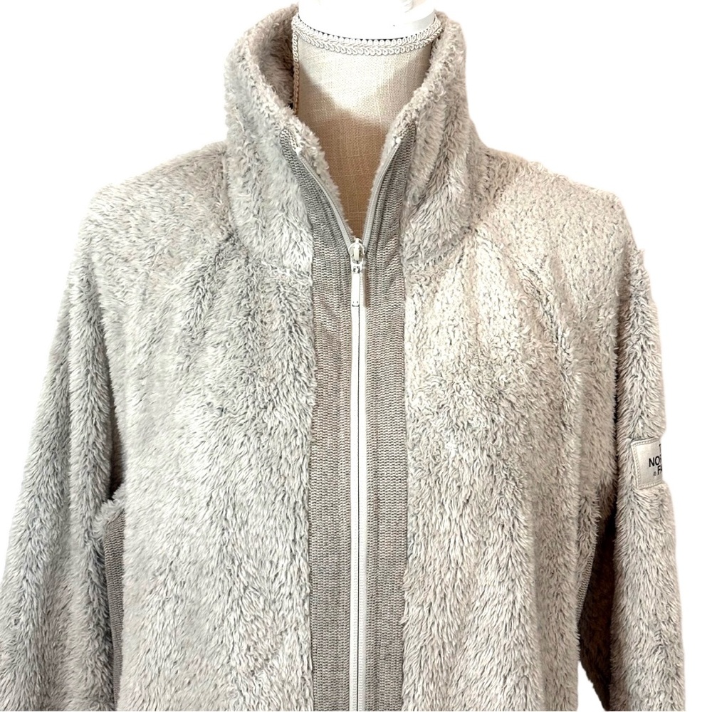 The North Face Osito 2 Women’s Lt Gray Full-Zip Soft Plush Fleece Jacket Size XL - Picture 2 of 8
